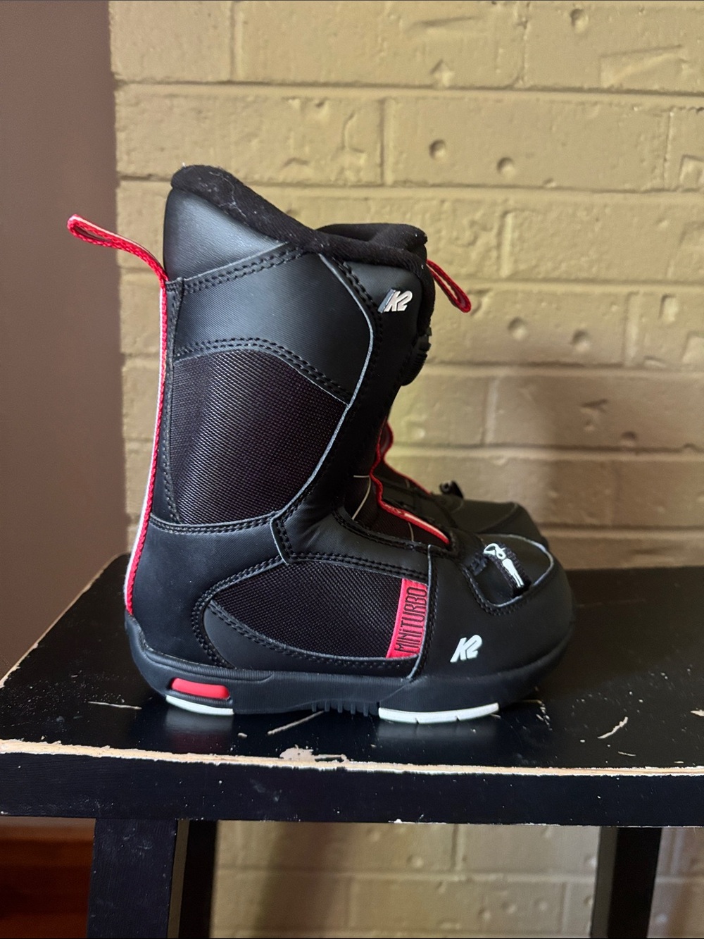 Kids Black and Red Snowboard Boots